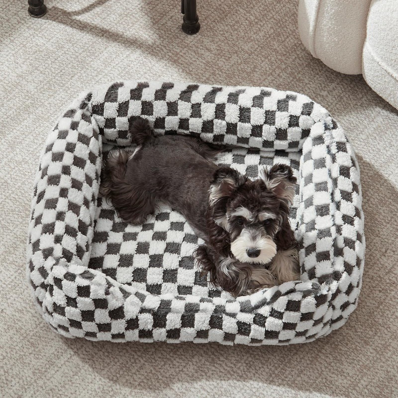 Shu Cotton Velvet Jacquard Fabric Soft Comfortable Pet Bed Deep Sleep Cat Bed Dog Bed Winter Warm Pet Mat