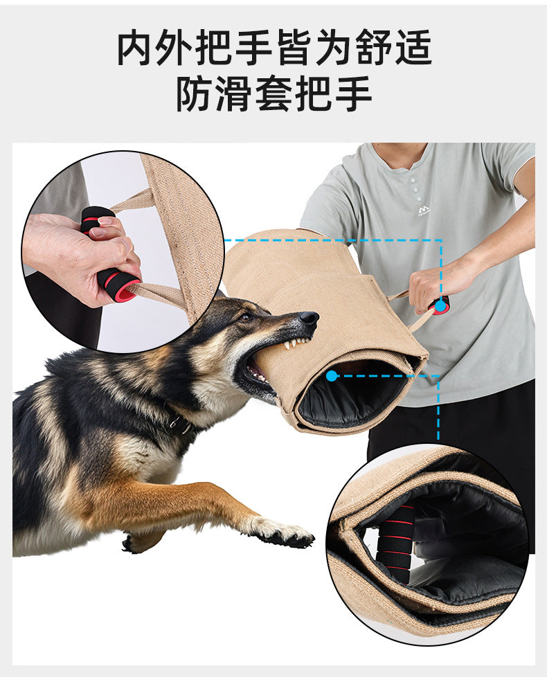 Pet Dog Training Anti-Bite Gloves, Thickened Dog Bite Protection, Trainer Anti-Snap, Anti-Tear, with Handle, Detachable Sleeves
