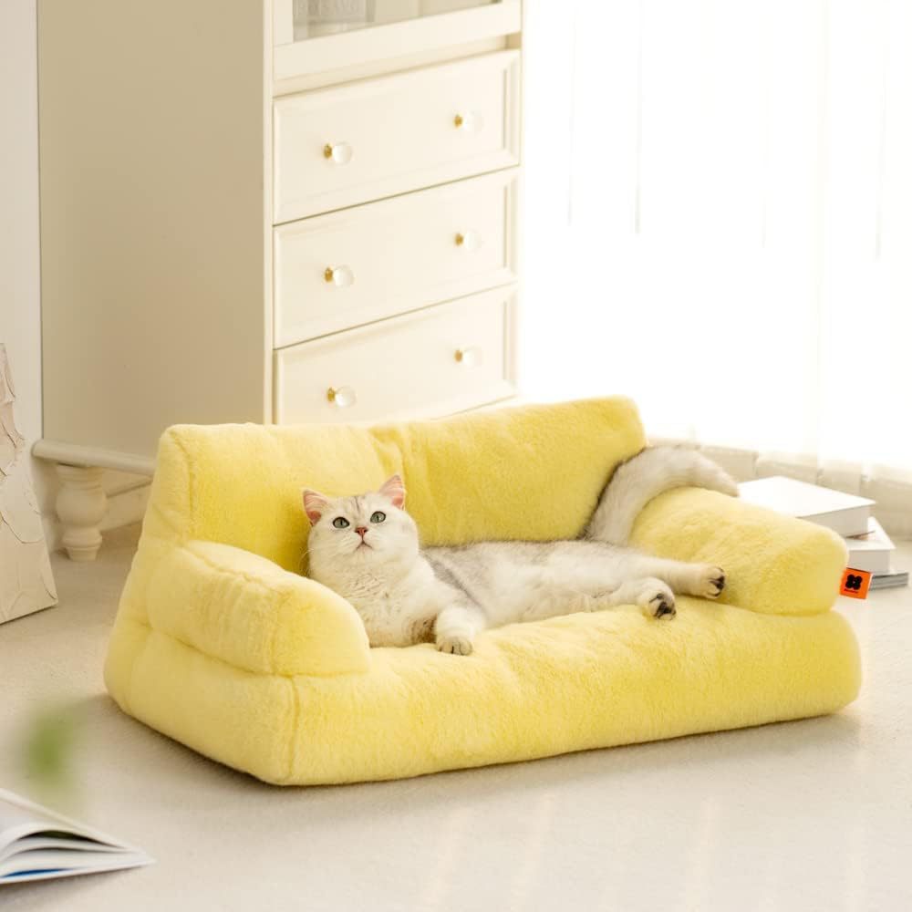 Amazon Hot-Selling Pet Sofa Small Rabbit Fur Removable Washable Dog Sofa Bed Mat Cat Bed Dog Bed Sofa Bed Sleeping Pad