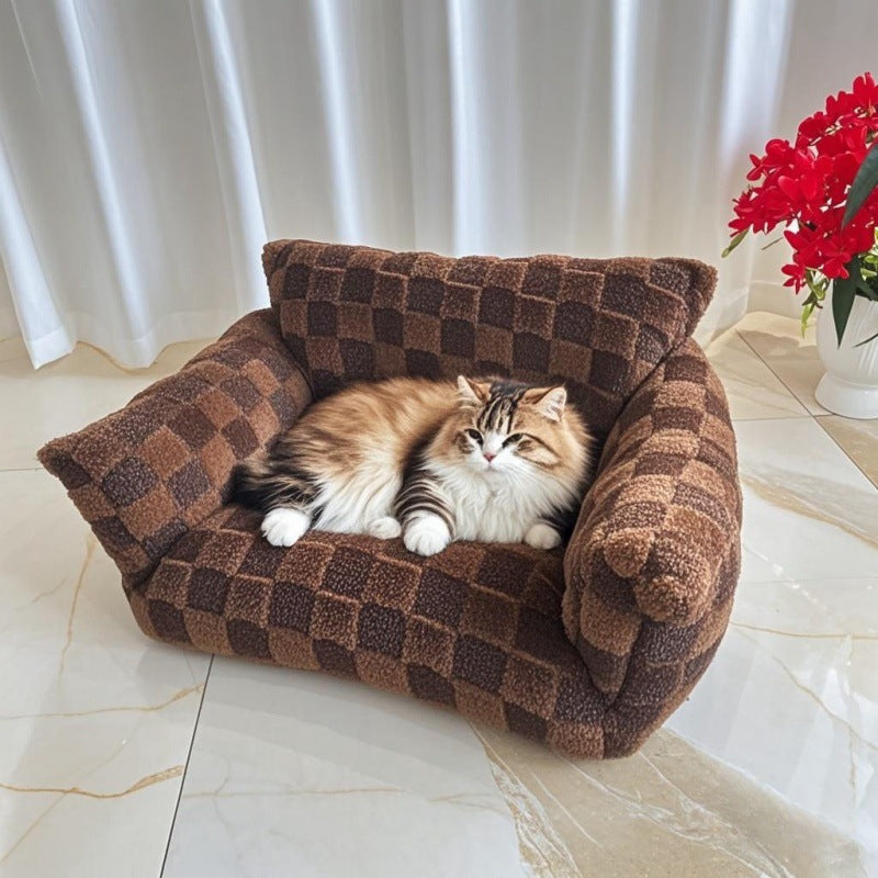 New Pet Sofa Pet Supplies Nest Amazon Hot-Selling Pet Cat Dog Nest Four Seasons Warm Plush Pet Nest
