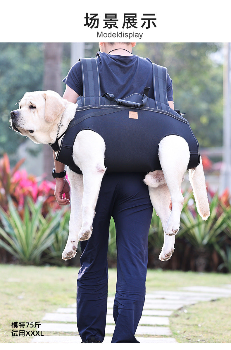 Pet Dog Backpack Multifunctional Double Shoulder Bag Pet Auxiliary Harness Outdoor Walking Aid Stretcher for Disabled Large Dogs