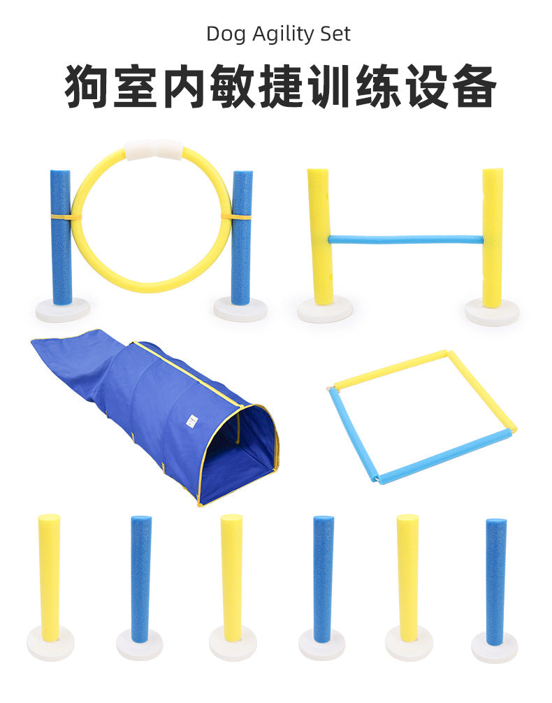 Dog Tunnel Training Equipment Dog Jumping Hoop Agility Training Toy Set Foldable Indoor Pet Tunnel Play