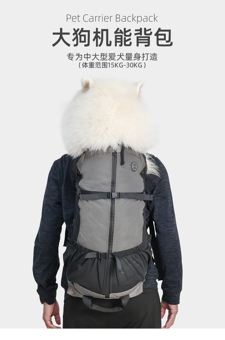 Portable Breathable Dog Backpack Scratch-Resistant Pet Bag Outdoor Pet Backpack Foldable Breathable Medium and Large Dog Bag