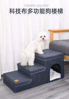 Amazon Cross-Border New Pet Stairs Steps Cat Dog Climbing Foldable Collapsible Dog Stairs Pet Supplies