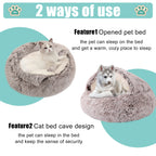 Plush Dog Bed Plush Dog Bed Crystal Velvet Warm Round Half Pack Cat Nest Deep Sleep Plush Round Nest Cat Bed