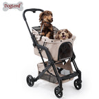 Cross-Border Pet Stroller Foldable with Safety Rope for Cats and Dogs Detachable Pet Stroller
