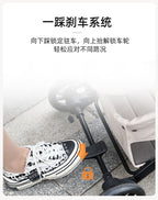 Cross-Border Pet Stroller Foldable with Safety Rope for Cats and Dogs Detachable Pet Stroller