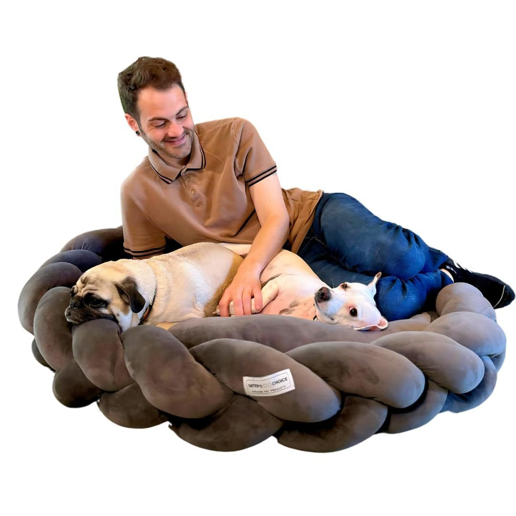 Amazon new DIY Hand-woven Cat House Dog House Creative Machine Washable6cm High-end Dog Bed Pet Nest with Coarse Velvet Surface