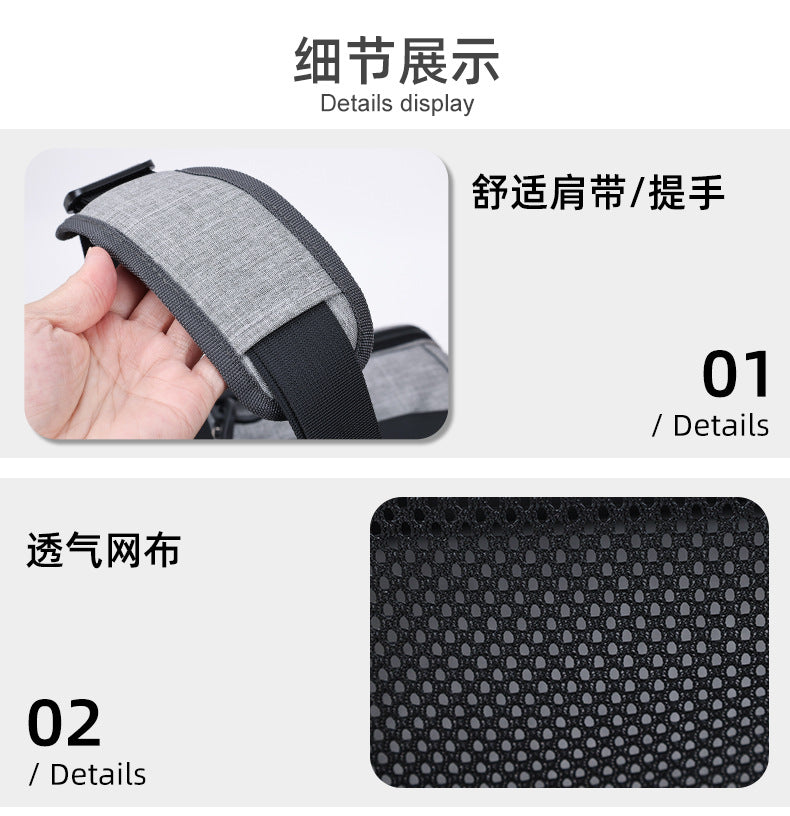 Pet Bag Single Shoulder Cat Bag Portable Breathable Outdoor Wheeled Push-Pull Dog Backpack Large Capacity Pet Carrier Bag