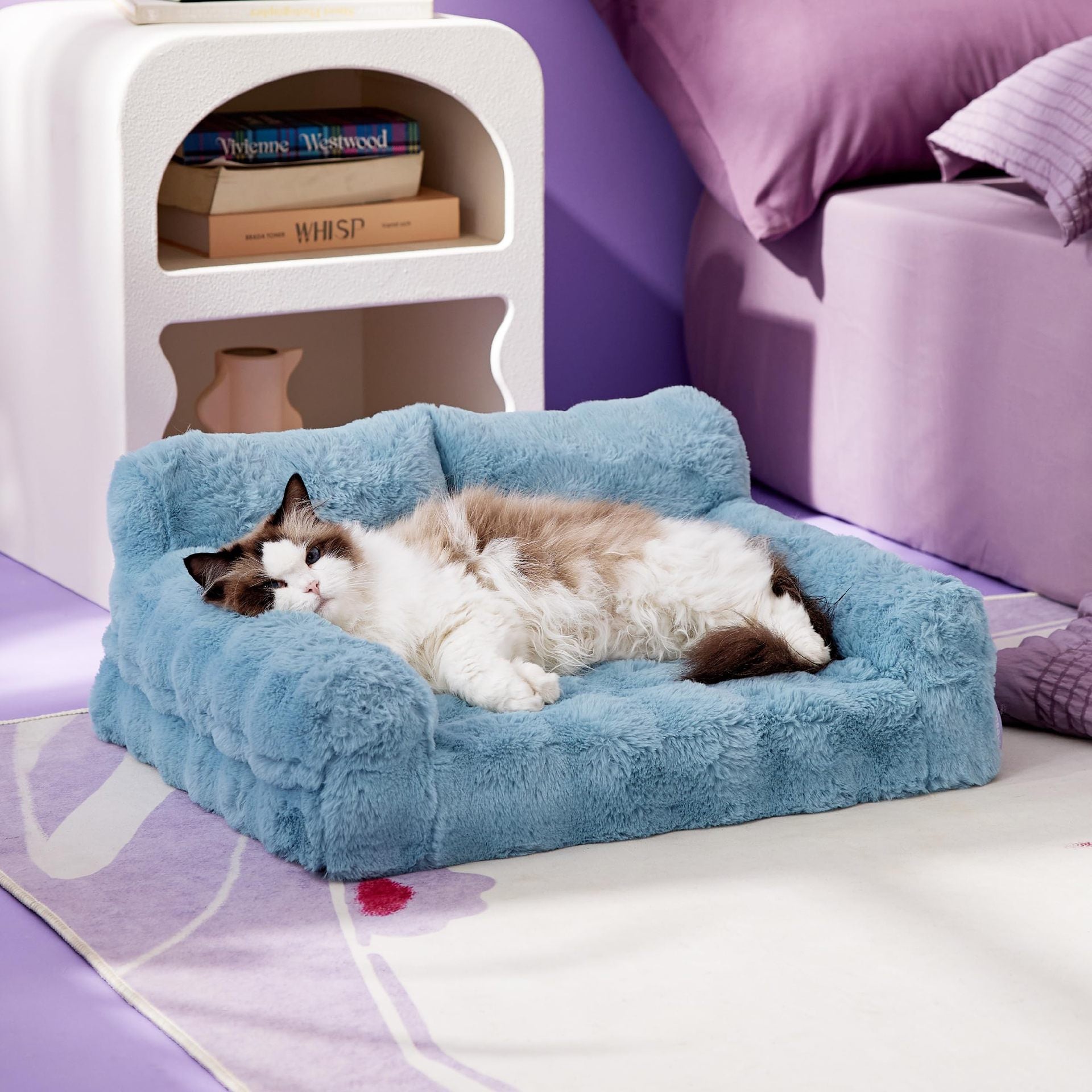 Amazon Hot-Selling Pet Sofa Small Rabbit Fur Removable Washable Dog Sofa Bed Mat Cat Bed Dog Bed Sofa Bed Sleeping Pad