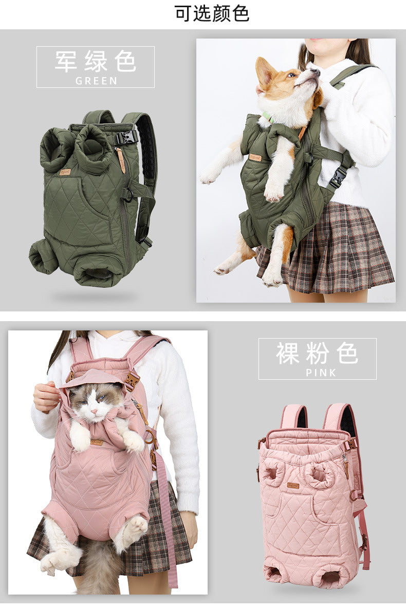Dog Outdoor Backpack Winter Thickened Cotton Bag Pet Outdoor Portable Harness Chest Dual-use Backpack