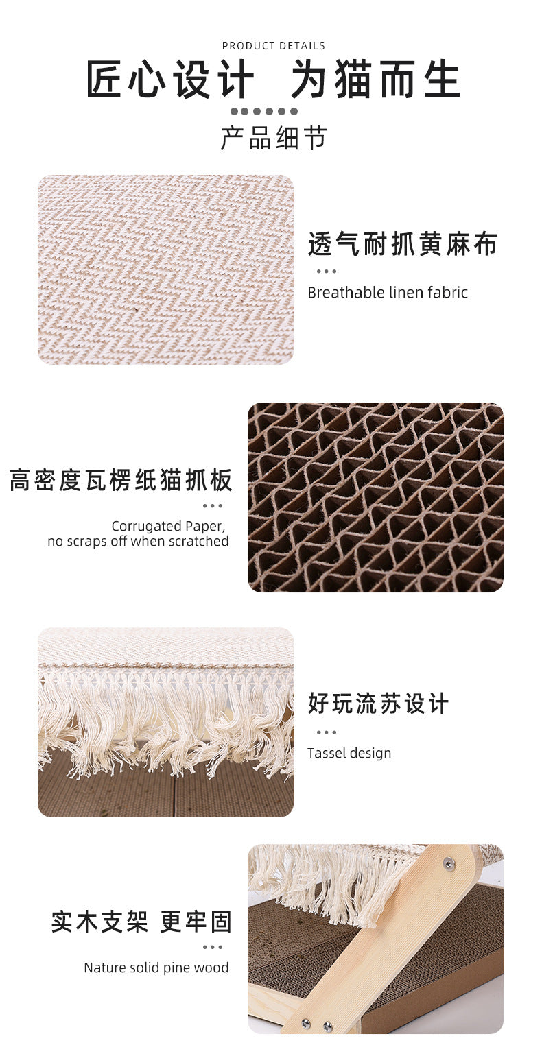 Cat Bed Cat Scratching Board Two-layer Camp Bed All-season Pet Cat Sofa Wooden Camp Bed Cat Bed Pet Supplies