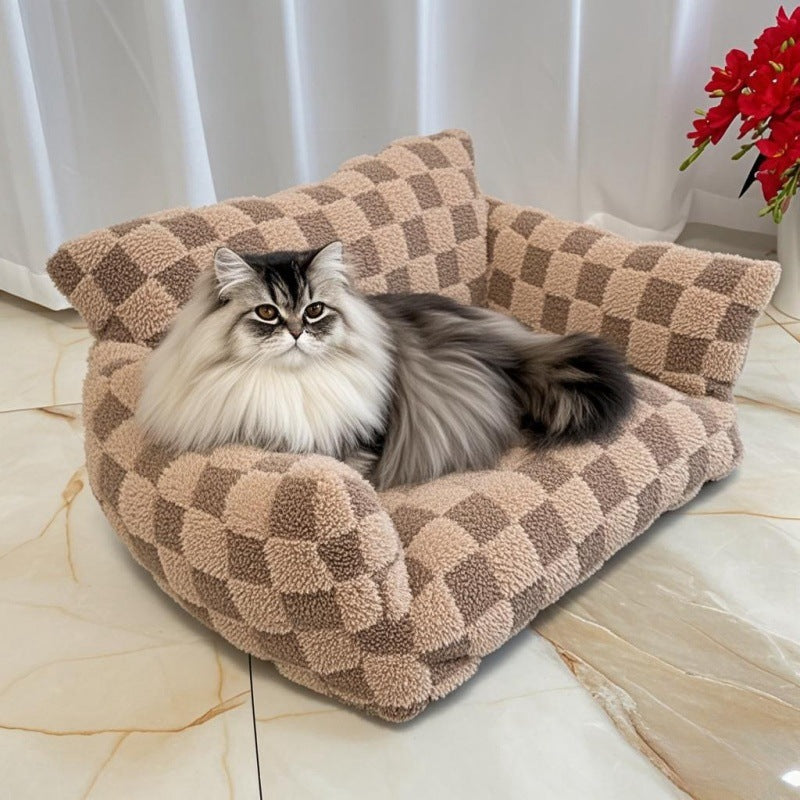New Pet Sofa Pet Supplies Nest Amazon Hot-Selling Pet Cat Dog Nest Four Seasons Warm Plush Pet Nest