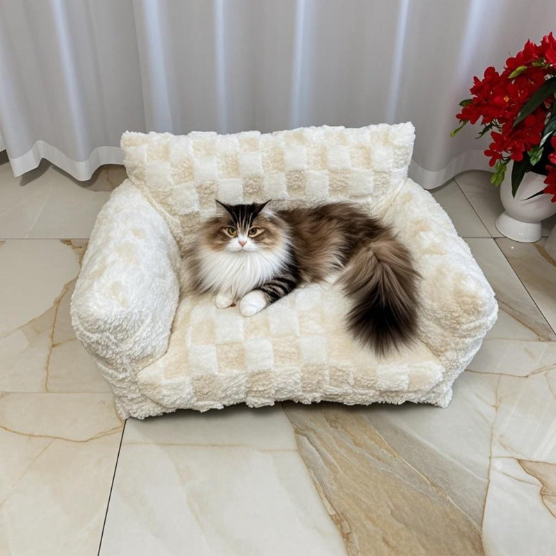 New Pet Sofa Pet Supplies Nest Amazon Hot-Selling Pet Cat Dog Nest Four Seasons Warm Plush Pet Nest
