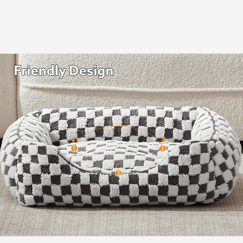 Shu Cotton Velvet Jacquard Fabric Soft Comfortable Pet Bed Deep Sleep Cat Bed Dog Bed Winter Warm Pet Mat
