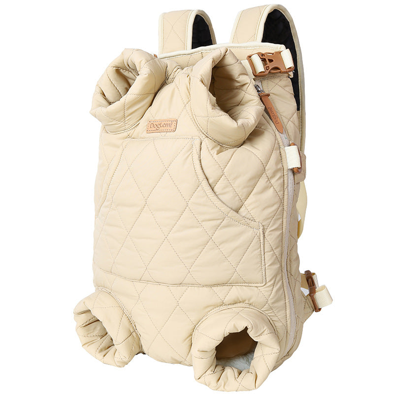 Dog Outdoor Backpack Winter Thickened Cotton Bag Pet Outdoor Portable Harness Chest Dual-use Backpack