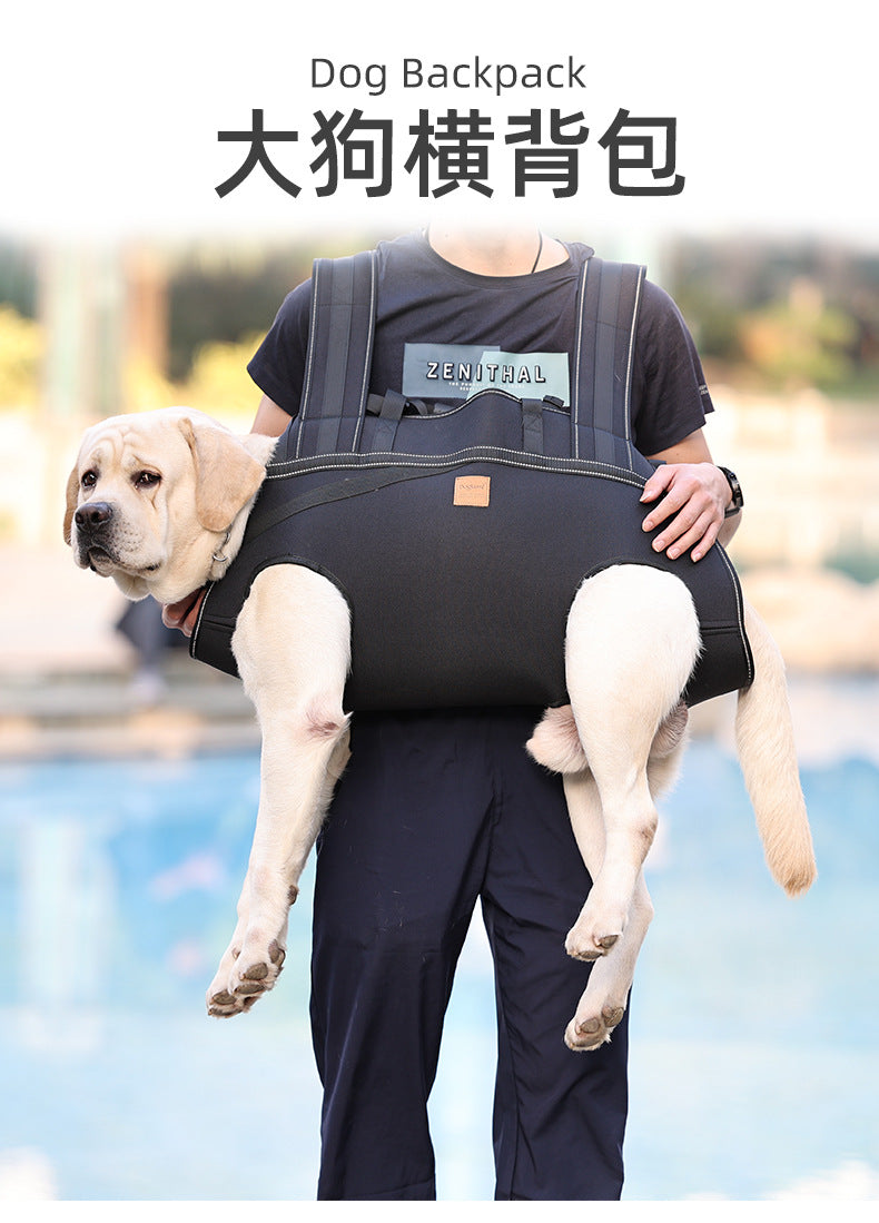 Pet Dog Backpack Multifunctional Double Shoulder Bag Pet Auxiliary Harness Outdoor Walking Aid Stretcher for Disabled Large Dogs