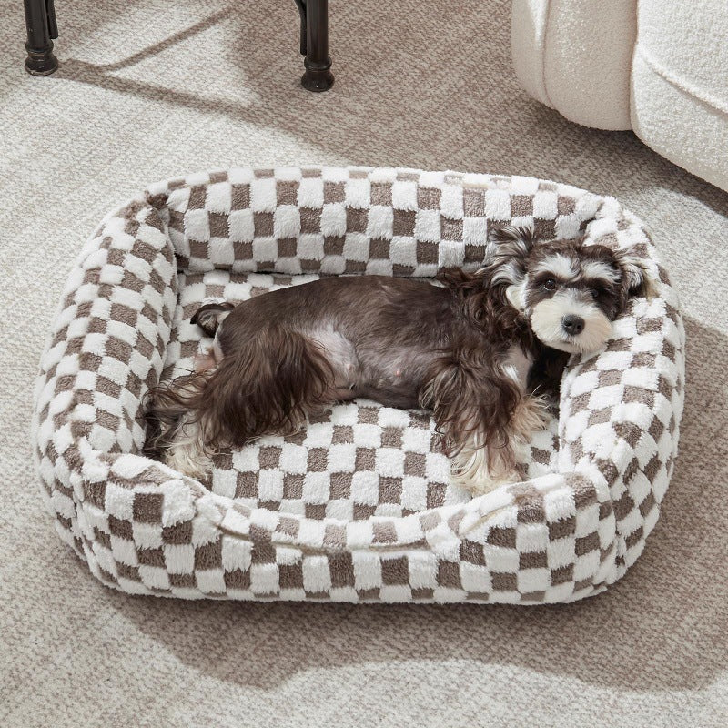 Shu Cotton Velvet Jacquard Fabric Soft Comfortable Pet Bed Deep Sleep Cat Bed Dog Bed Winter Warm Pet Mat