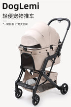Cross-Border Pet Stroller Foldable with Safety Rope for Cats and Dogs Detachable Pet Stroller