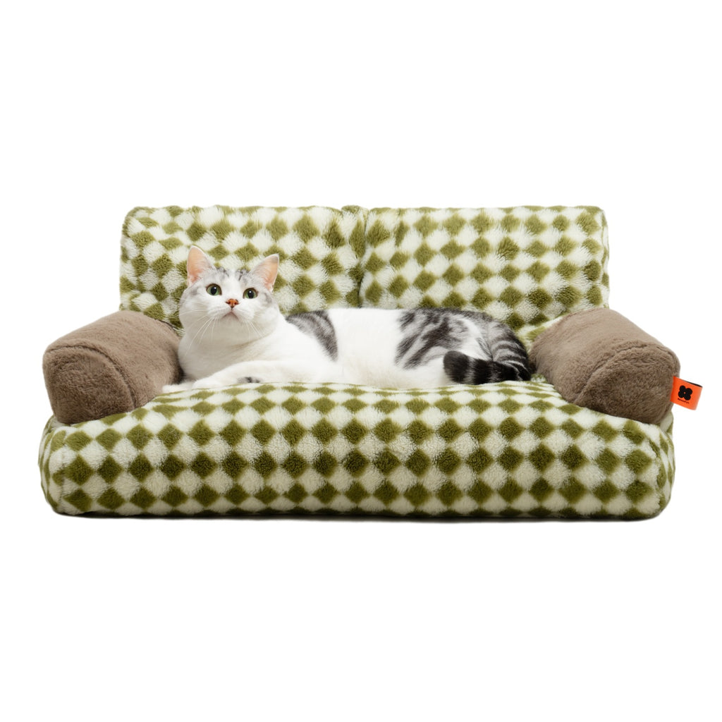 Amazon Hot-Selling Pet Sofa Small Rabbit Fur Removable Washable Dog Sofa Bed Mat Cat Bed Dog Bed Sofa Bed Sleeping Pad