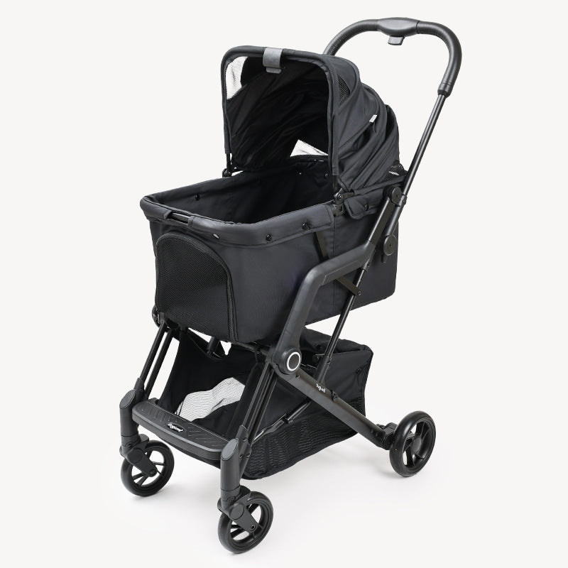 Cross-Border Pet Stroller Foldable with Safety Rope for Cats and Dogs Detachable Pet Stroller