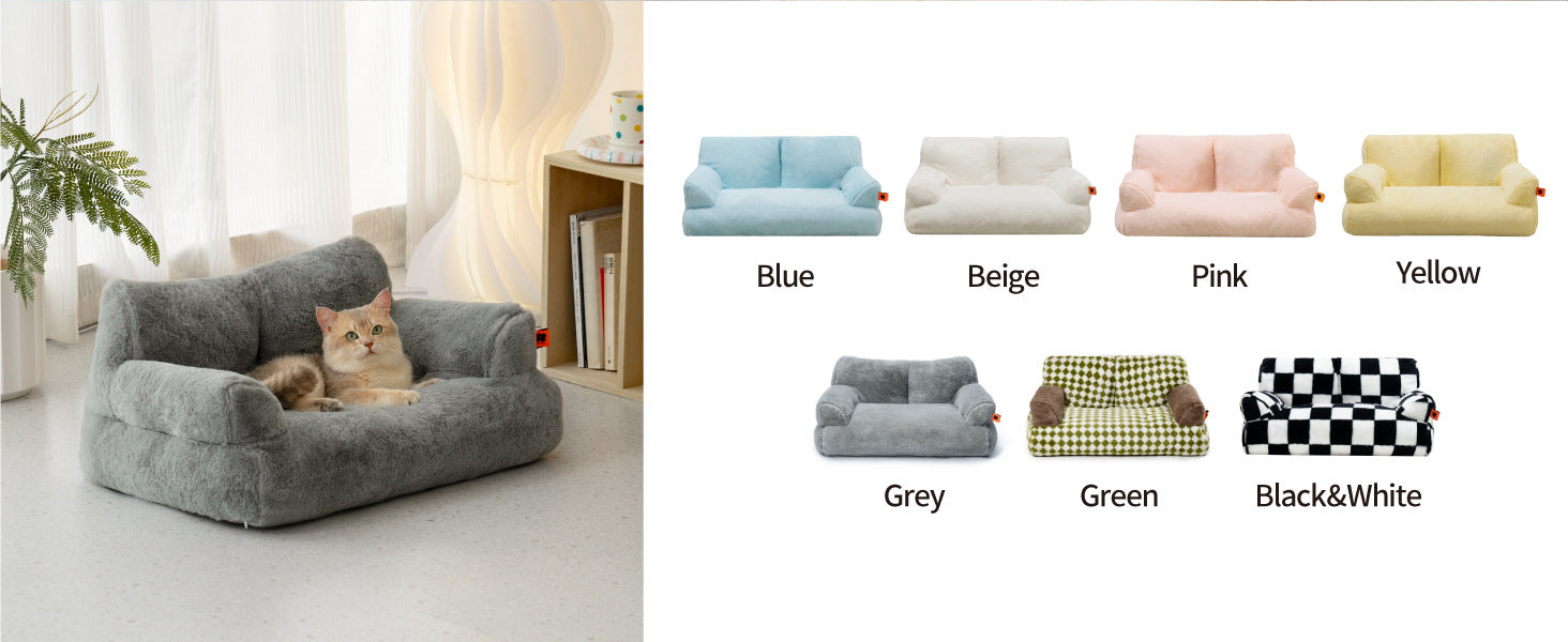 Amazon Hot-Selling Pet Sofa Small Rabbit Fur Removable Washable Dog Sofa Bed Mat Cat Bed Dog Bed Sofa Bed Sleeping Pad