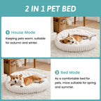 Cross-Border Hot-Selling Round Plush Dog Bed Cat Bed Thickened Warm Pet Bed for Cats and Small Dogs Machine Washable