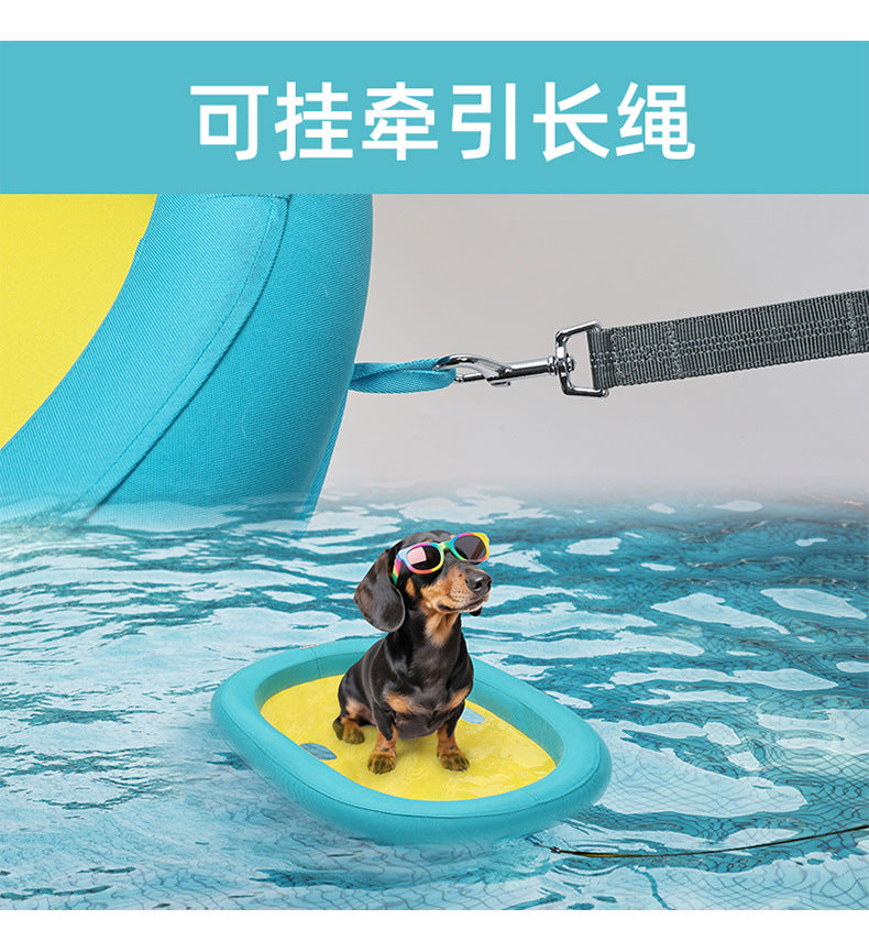 Pet Pearl Cotton Floating Platform Water Round Swimming Pool Anti-Drowning Floating Mat Dog Floating Row Water Play Entertainment Floating Board