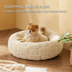 New Pet Bed High Weight Peach Heart Soft Cotton Plush Pet Mat Long Plush Round Cat Bed Winter Warm Dog Bed
