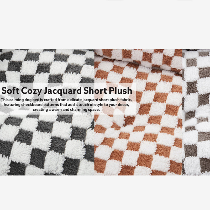 Shu Cotton Velvet Jacquard Fabric Soft Comfortable Pet Bed Deep Sleep Cat Bed Dog Bed Winter Warm Pet Mat