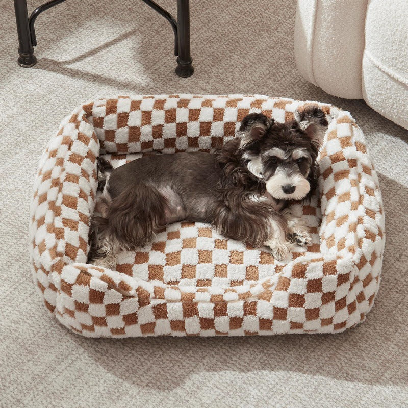 Shu Cotton Velvet Jacquard Fabric Soft Comfortable Pet Bed Deep Sleep Cat Bed Dog Bed Winter Warm Pet Mat