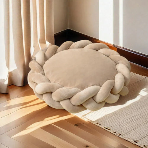 Amazon new DIY Hand-woven Cat House Dog House Creative Machine Washable6cm High-end Dog Bed Pet Nest with Coarse Velvet Surface