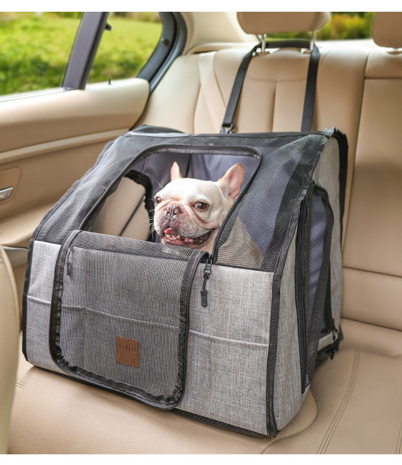 Pet Seat Cushion for Cats and Dogs, Mesh Pet Carrier, Dog Car Mat, Travel Car Breathable Car Bag