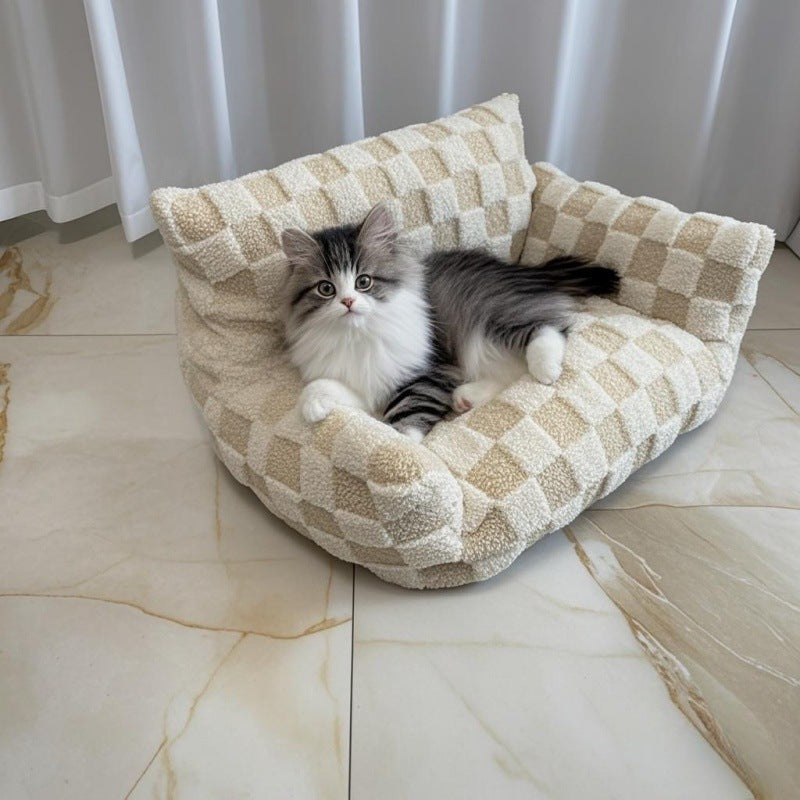 New Pet Sofa Pet Supplies Nest Amazon Hot-Selling Pet Cat Dog Nest Four Seasons Warm Plush Pet Nest