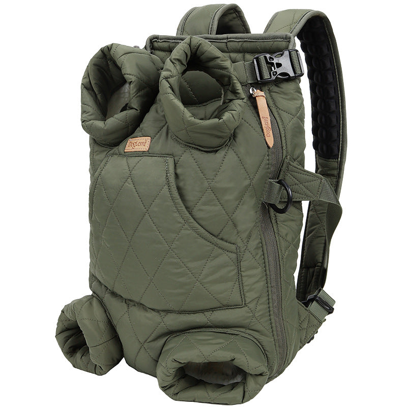 Dog Outdoor Backpack Winter Thickened Cotton Bag Pet Outdoor Portable Harness Chest Dual-use Backpack